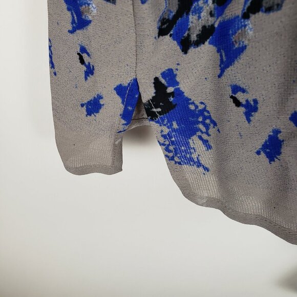 Caroline Rose Jacket Top Abstract Art Dot Black Blue Asymmetrical Topper Size 3X - Picture 9 of 11